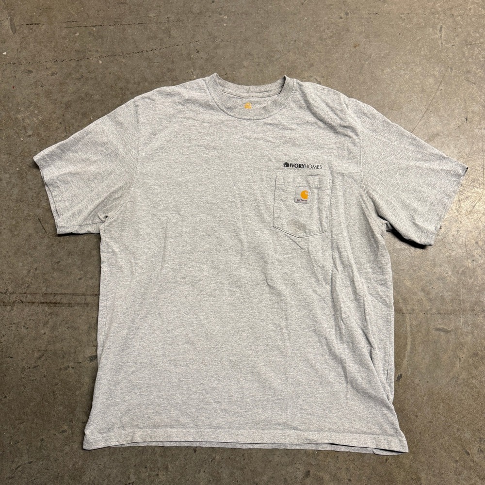 Carhartt‎ Mens XL Gray Ivory Homes Pocket T-Shirt Original Fit Short Sleeve Tee